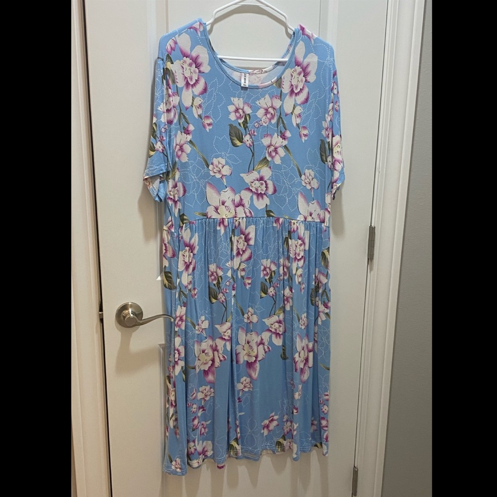 Blue floral dress